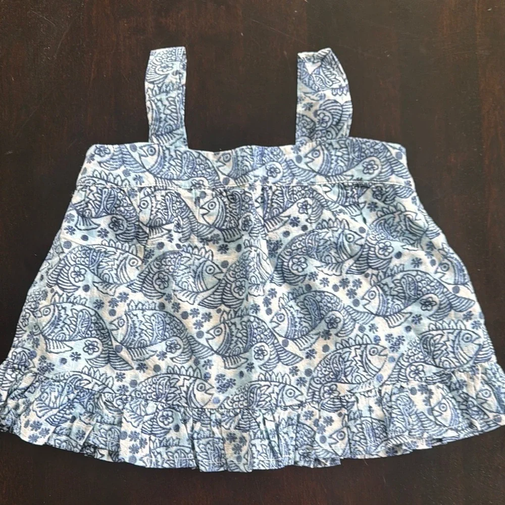 GAP Blue Fish Print Kids Top